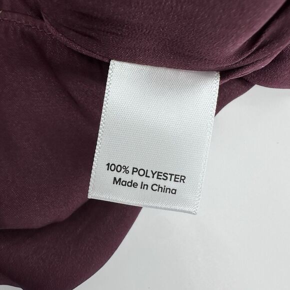 Evereve Tank Top Kyle V Neck Cami Merlot Burgundy Womens Size XL Satin Flowy NWT - Picture 9 of 12
